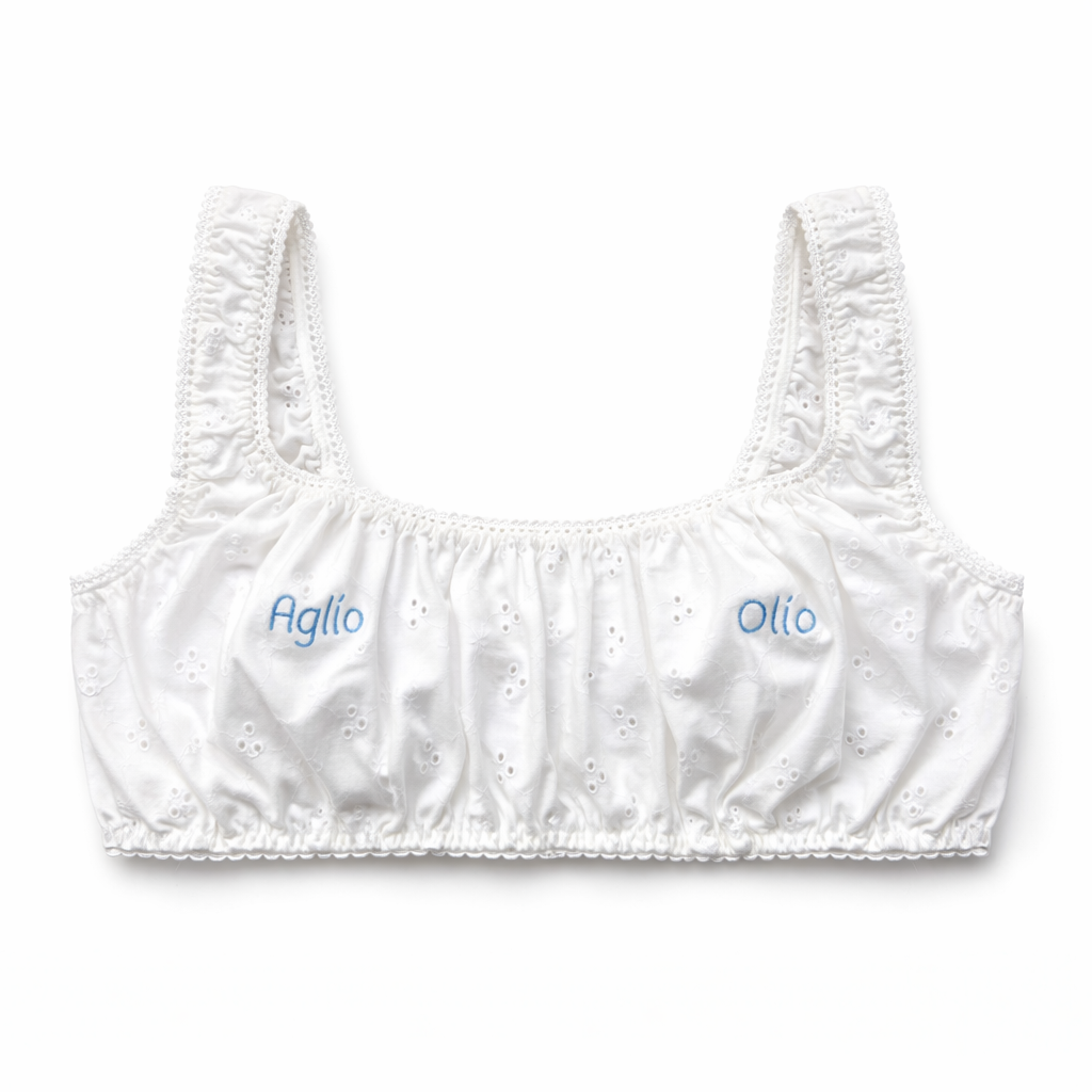 BRALETTE in cotone sangallo "Aglio e Olio"