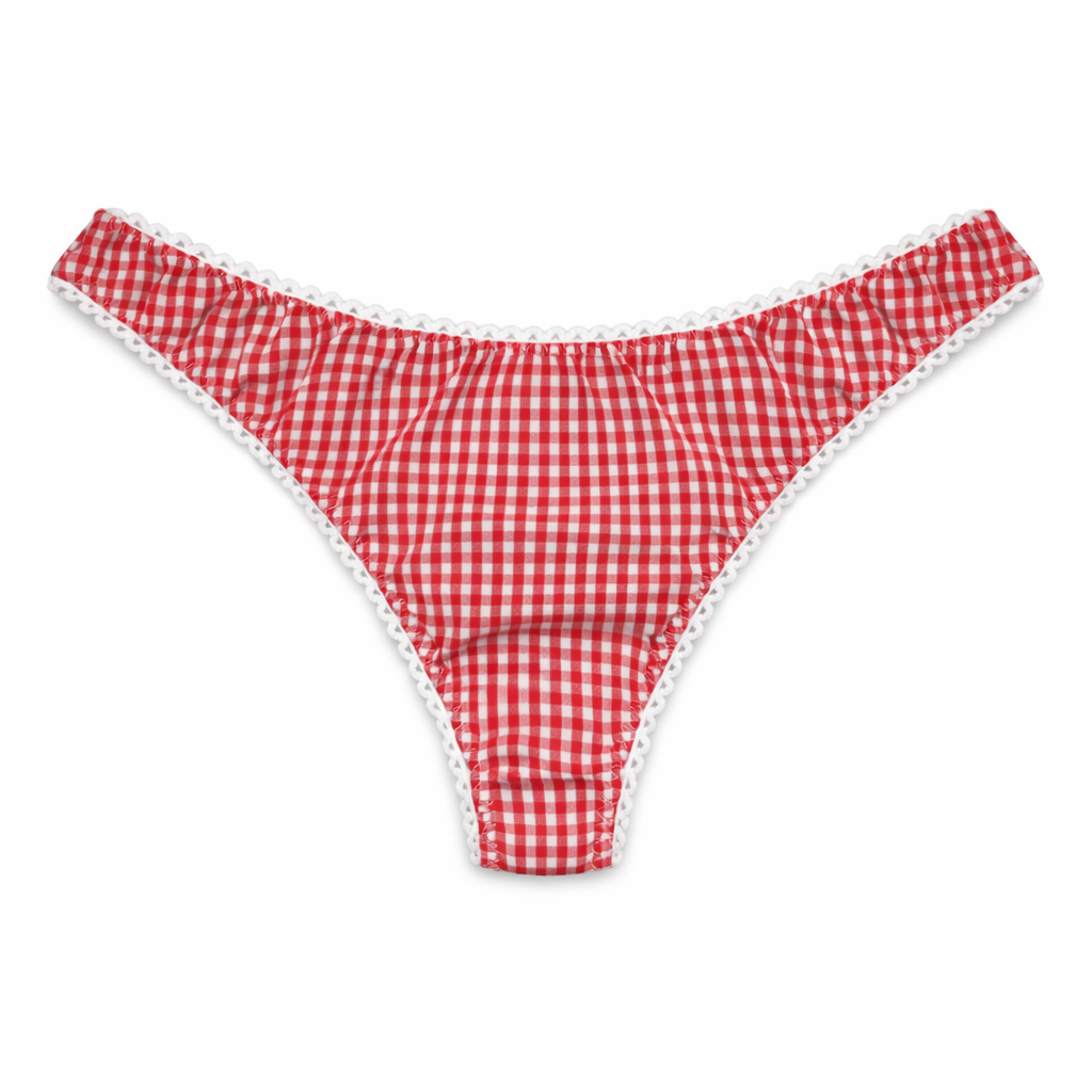 BRASILIANA in cotone a quadretti bianchi e rossi